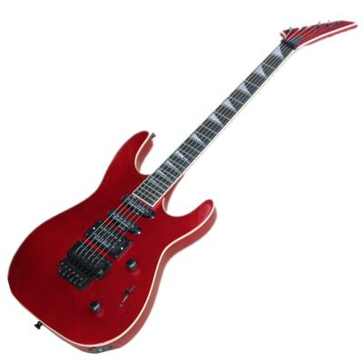 China Exquisite red body electric guitar with SHH pickups, Floyd Rose electric guitar bridge, fretboard electric guitar for sale