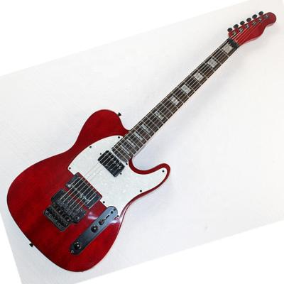 China Reasonable red body tl guitar with black hardware, electric tl guitar for sale