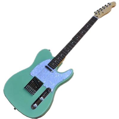 China TL Reasonable Custom Green Factory Electric Guitar With TL Guitar Neck 22 Frets,Pearl White Pickguard for sale