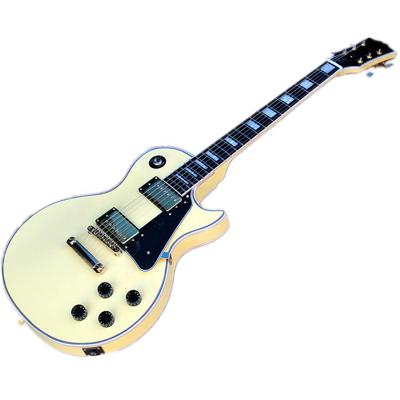 China Reasonable yellow body custom lp guitar with gold hardware, Spalted maple veneer for sale