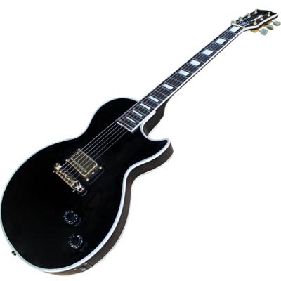 China Reasonable china brand lp electric guitar with gold hardware, black body for sale