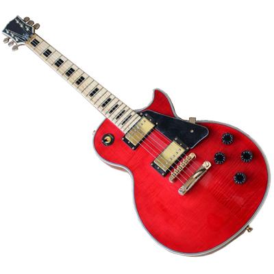 China Reasonable china brand red body lp electric guitar with gold hardware, maple fingerboard for sale