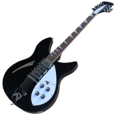 China Maple 6 or 12 String Semi-Hollow Body Electric Guitar with R Bridge, Chrome Hardware for sale