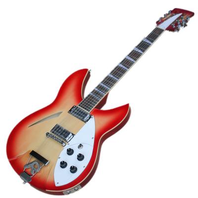 China Maple 12 String Semi-Hollow Body Electric Guitar with R Bridge, Double Binding, Chrome Hardware for sale