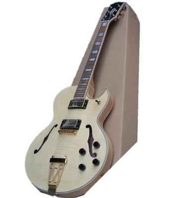 China Huiyuan exquisite natural wood Semi-hollow body electric guitar, chibson l5 electric guitar for sale