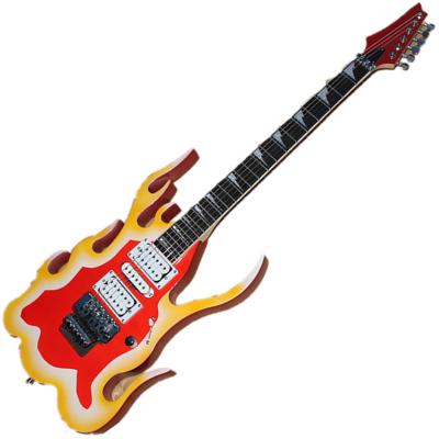 China OEM Reasonable Custom Flame Huiyuan Electric Guitar with Floyd Rose Bridge, Chrome Hardware for sale