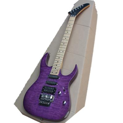 China OEM Exquisite Purple Body Huiyuan Electric Guitar With Floyd Rose Bridge, Electric Guitar Manufacturers for sale