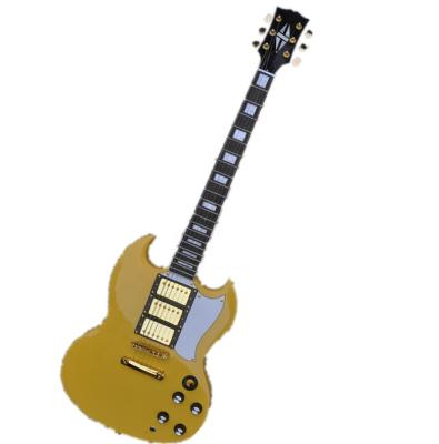 China Factory direct sale exquisite electric guitar SG custom for professional performance, yellow electric guitars for sale