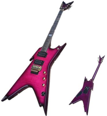 China Huiyuan Exquisite Purple Body Electric Guitar with Floyd Rose Bridge, Gold Hardware, Offer Customize for sale