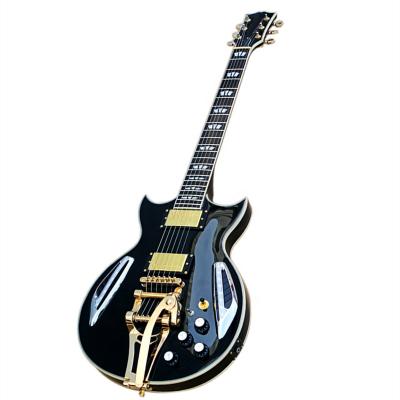 China Exquisite Huiyuan 335 guitar led light electric guitar with gold hardware, tremolo bridge, brand name guitars for sale