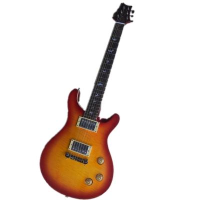 China Exquisite Huiyuan Cherry Sunburst Rare Electric Guitars with Bird Pattern Inlay, Gold Hardware, Melody Guitars for sale