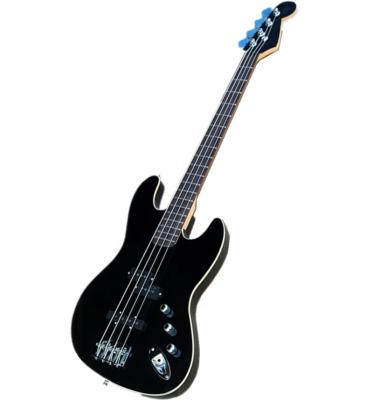 China Factory Exquisite Huiyuan Bass Electric Guitar Black With Body Binding, Offer Customize for sale