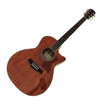 China High Quality Cavity Mahogany Body 6 String Acoustic Guitar with Golden Machine Tuners for sale