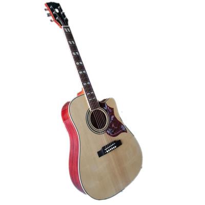 China Fir Huiyuan 6 String 41 Inch Original Cavity Solid Main Body Acoustic Guitar with Chrome Machine Tuners for sale