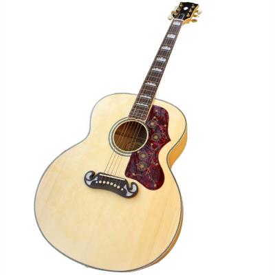 China Huiyuan Fir 43 Inch Cavity Natural Wood Body Color Acoustic Guitar with Fishman Pickups, Flame Maple Back/Side, Accept OEM for sale