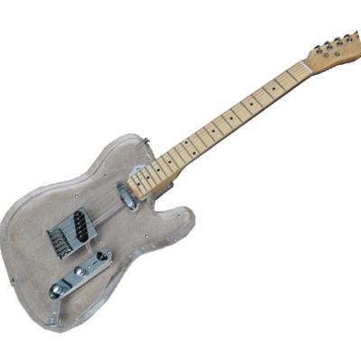 China Exquisite acrylic body electric guitar with maple fingerboard, transparent guitar for sale