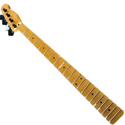 China OEM Service 4 Double Bass Neck With Neck Yellow Fingerboard Maple Electric Bass Guitar Neck Made In China for sale