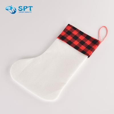 China Popular Christmas Gift Wholesale Price Gift Bag Sublimation Socks Blank for sale