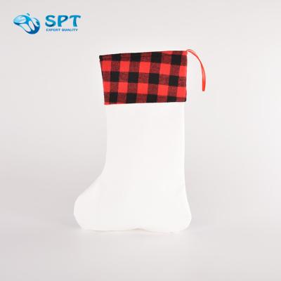 China Ornamental Christmas Stockings Vintage Gift Bag Decoration Popular Christmas Eve Sock Sublimation for sale