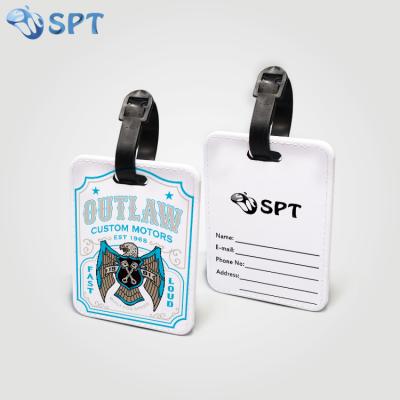 China Custom Sublimation Leather Wholesale Print Travel Luggage Tags With Buckle Strap for sale