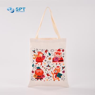 China Organic Handled Cotton Canvas Sublimation Bags Handbag Tote Tote Blank White for sale