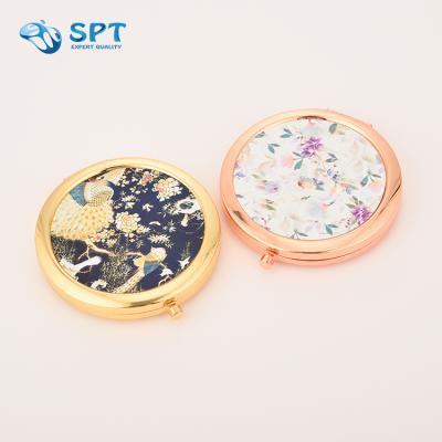 China Manufacturer Double Sided Mini Little Girl Fast Direct Golden Mirrors Cosmetic Pocket Metal for sale