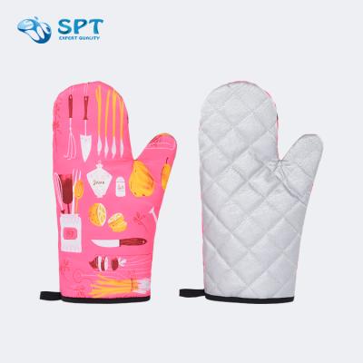 China Modern Fine Workmanship Magnetic Canvas Heat Resistant Kitchen Oven Mitts for sale