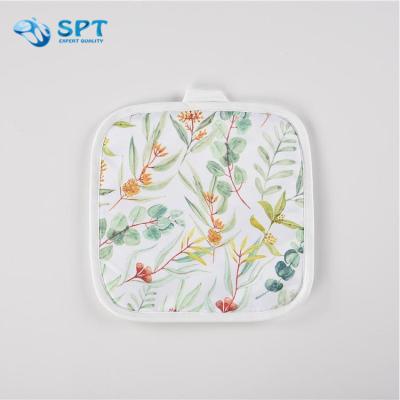 China Viable Make Samples Quickly Personalized Oven Mitt Pot Holder Set Simple White for sale