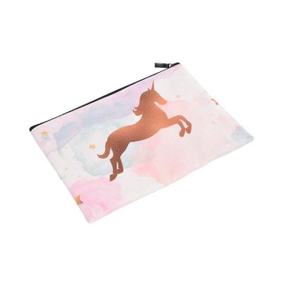 China Wholesale Minimalist White Empty Portable Zipper Pouch Makeup Sublimation Fashion Cosmetic Bag for sale