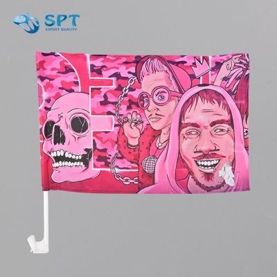 China Education new arrival wholesale price polyester engine hood cover blank sublimation car hanging flag with for sale