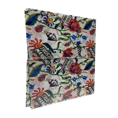 China Recycled Materials 50*70cm 17gsm Decorative Paper Colorful Wrapping Tissue Paper Logo Printed Custom Wrapping Tissue for sale