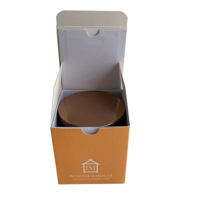 China Recyclable Square Custom Logo Print Cardboard Empty Candle Jar With Luxury Box Packaging for sale