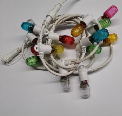 China Exterior decoration led e14 bulbs new item rubber cable socket colored scallop string turn signal lights for sale