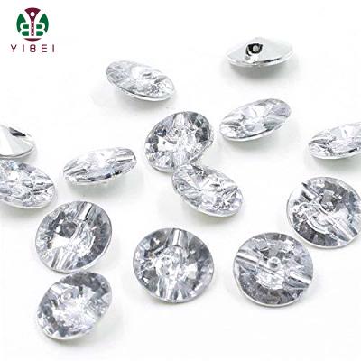 China Viable Decorative Crystal Beautiful Plating Acrylic Down Hole Button for sale