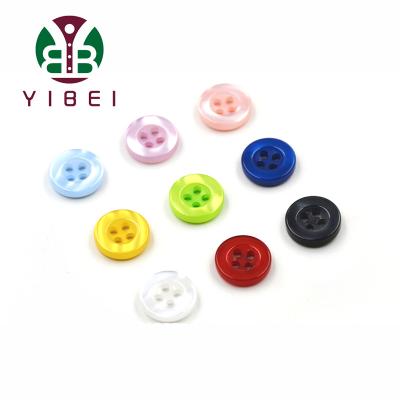 China Viable wholesale and retail price plastic resin pearl full color sewing button for Euro-standard shirt for sale