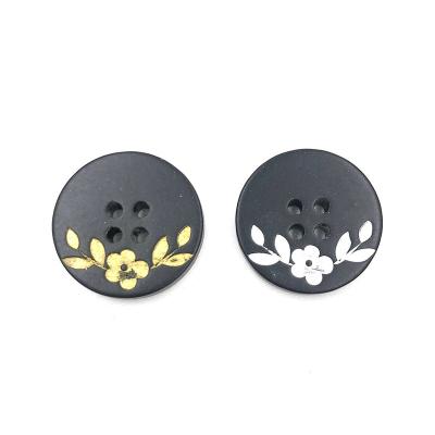 China New Design Flower Sustainable Pattern Different Sizes Logo Eco - Friendly Resin Buttons For Mens Coat Factory Price for sale