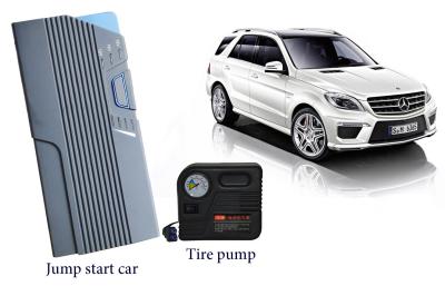 China Small Electric Auto Jump Starter With Air Compressor / Led Light For Emergency Start for sale