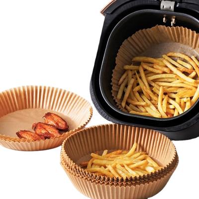 China Disposable Air Fryer Brown Disposable Paper Liner, Non-Stick Air Fryer Liners, Round Baking Paper For Roasting Cooking Microwave for sale