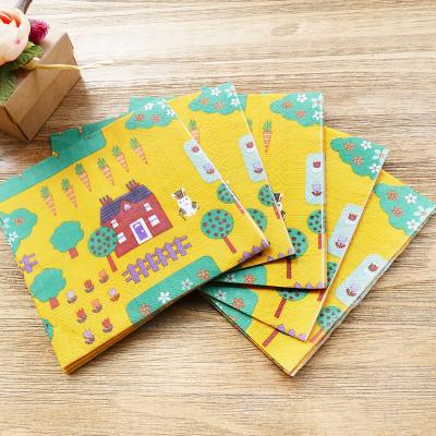 China Table Decoration Party Kids Painting German Tissue Napkin Car Decoupage Paper Napkins Tissue Napkin for sale