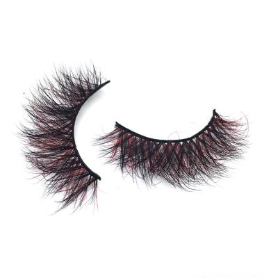 China 3D Layered 100% Natural Colored Strips Real Seller Handmade Fluffy Colored Fake Mink Eyelash Full Long Lashes for sale