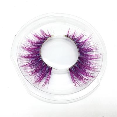 China 3D Layered Custom Clear Tape 3D Mink Lashes Colored Mink Colored False Eyelash Private Handmade Label for sale