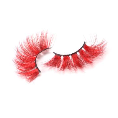 China 3D Layered Ansta USA Hot Sale Colored Mink Lashes 25mm Handmade Mix Full Color Real Mink Eyelashes Fluffy Strip for sale