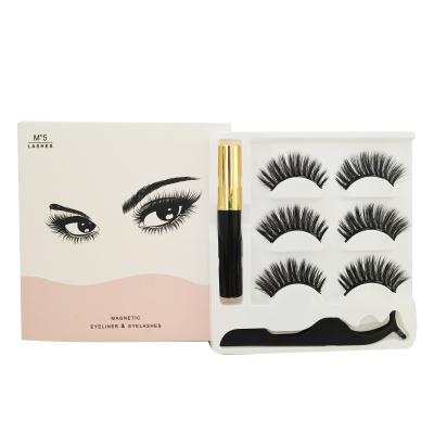 China Ansta Natural Magnetic Eyelashes Set Strongly Stick With Tweezers Glue And Scissors Customized Package for sale