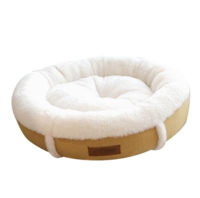 China New Style Sofa Pet Product Camas Perros Polyester Cotton High Quality Viable Plush Washable Solid Bed For Dog Cat for sale