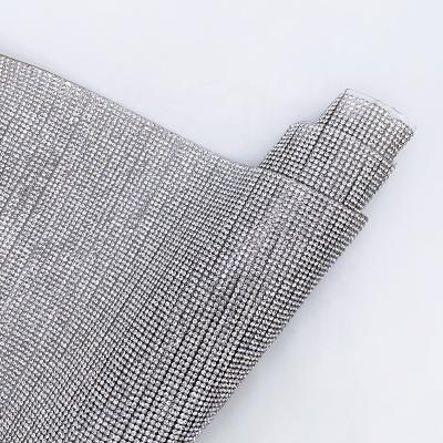 China Wholesale Best Quality Flatback Mesh Sheet Rhinestone Hotfix Bling Bling Sheet For Fabric for sale