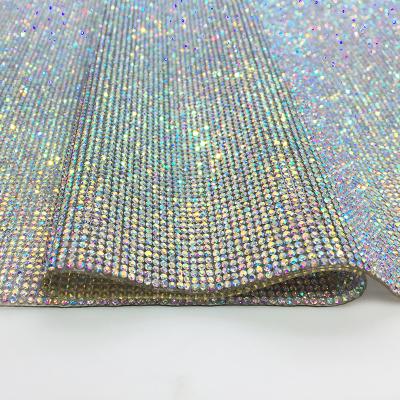 China Flatback 2021 New Design Bling ab Color Heat Transfer Rhinestone Sheets Paste Back Sticker For DIY for sale