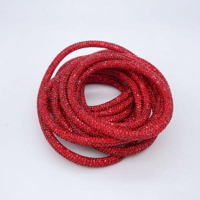 China Wholesale Pointback 6mm 10lines Around Diamond Rhinestone Hoodie Strings Rope For Shoe Decoration for sale