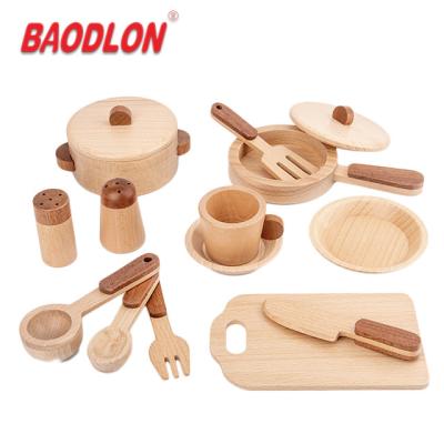 China Hot sale wooden pretend cooking kitchen toys for children for sale