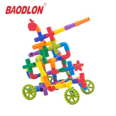 中国 ABS plastic toy educational construction pipeline building block for kid 販売のため