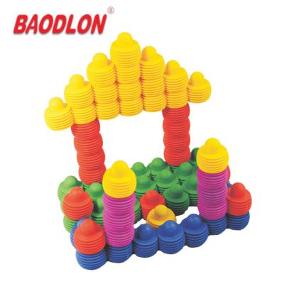 China Amazon new item hot sale PE plastic construction toy circle inserted building block for kid for sale